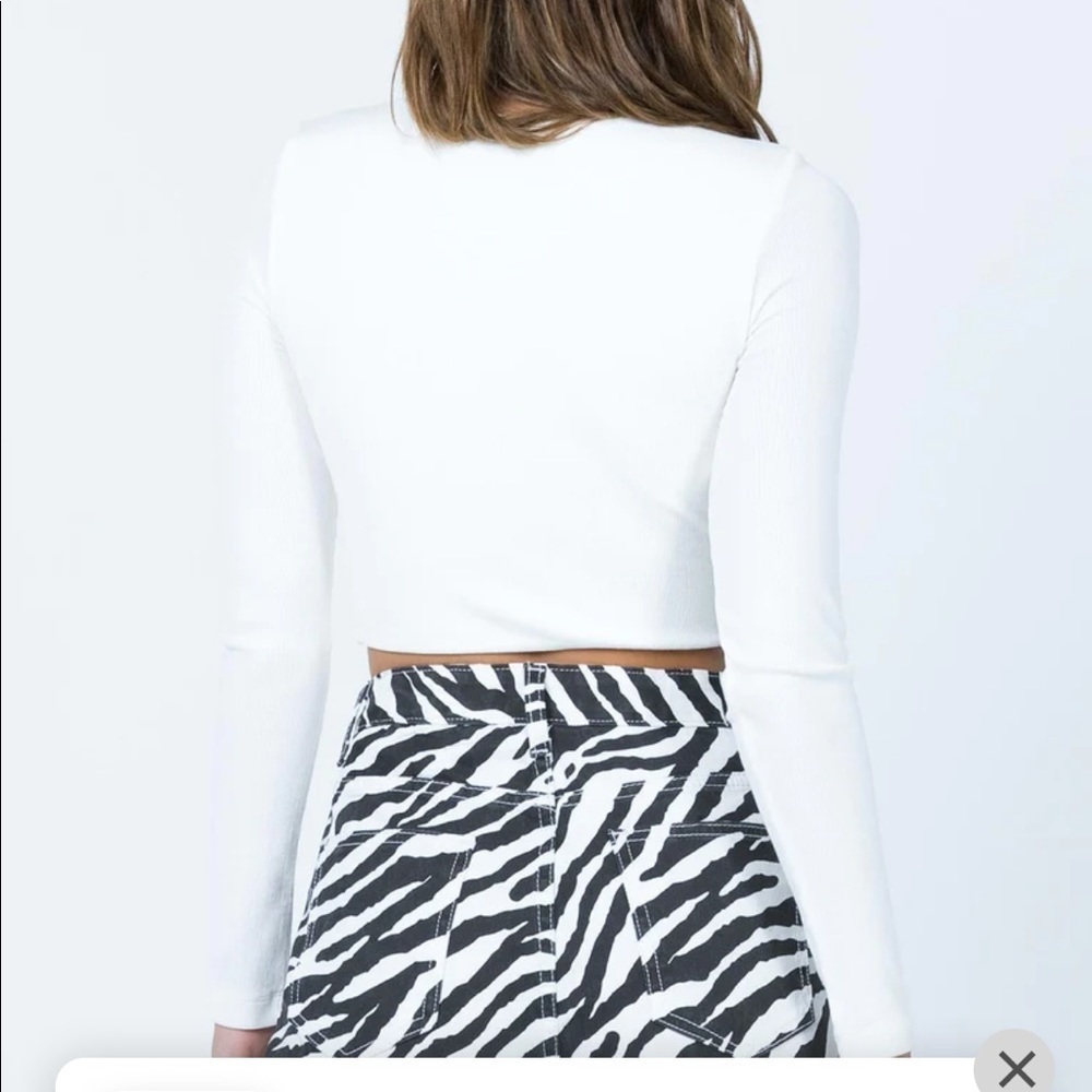 Princess Polly Phillipa Long Sleeve Ribbed Top NWT - Picture 4 of 5